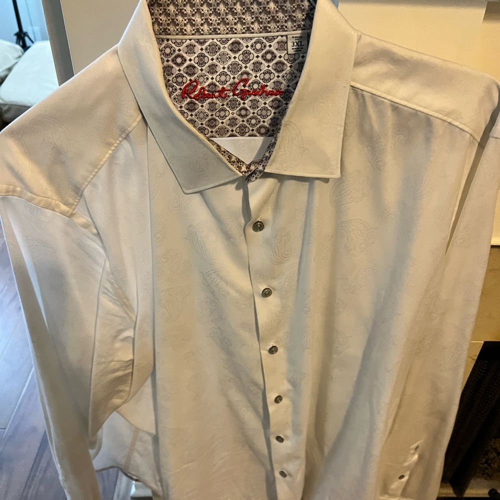 Robert Graham White Paisley Button Down